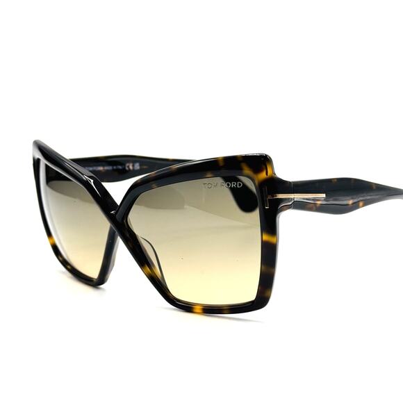 Tom Ford Sunglasses Fiore TF1195 52B Havana Frame Gradient Brown Lens 63-6-140 main image 8